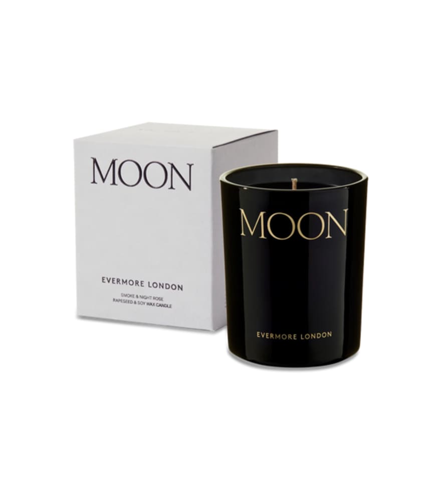 Evermore London Moon Scented Candle, Smoke & Night Rose