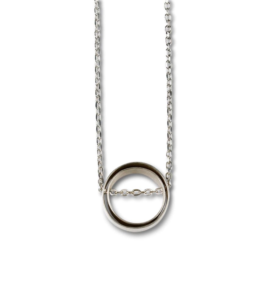 Kei Tominaga Sterling Silver Necklace, Circle In Circle