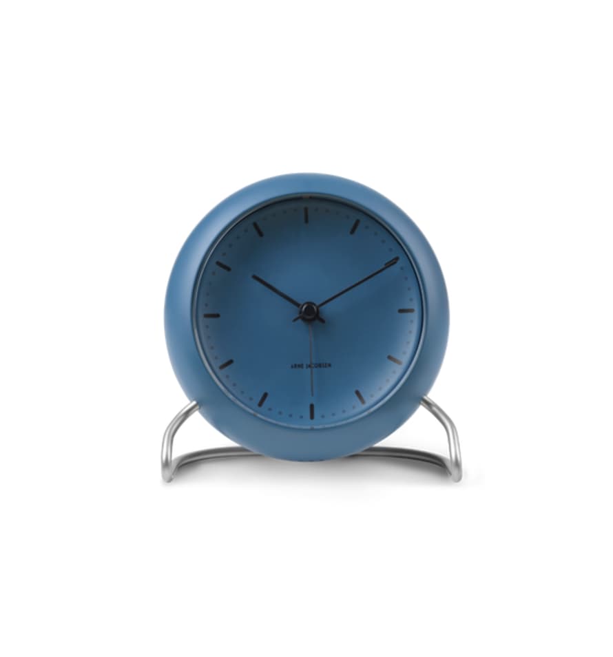 Arne Jacobson City Hall Table Clock, Stone Blue