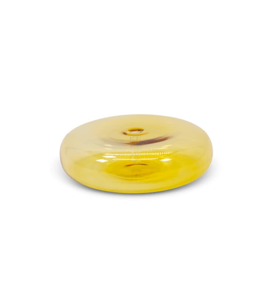 Maegen Dimple Glass Incense Holder, Yellow