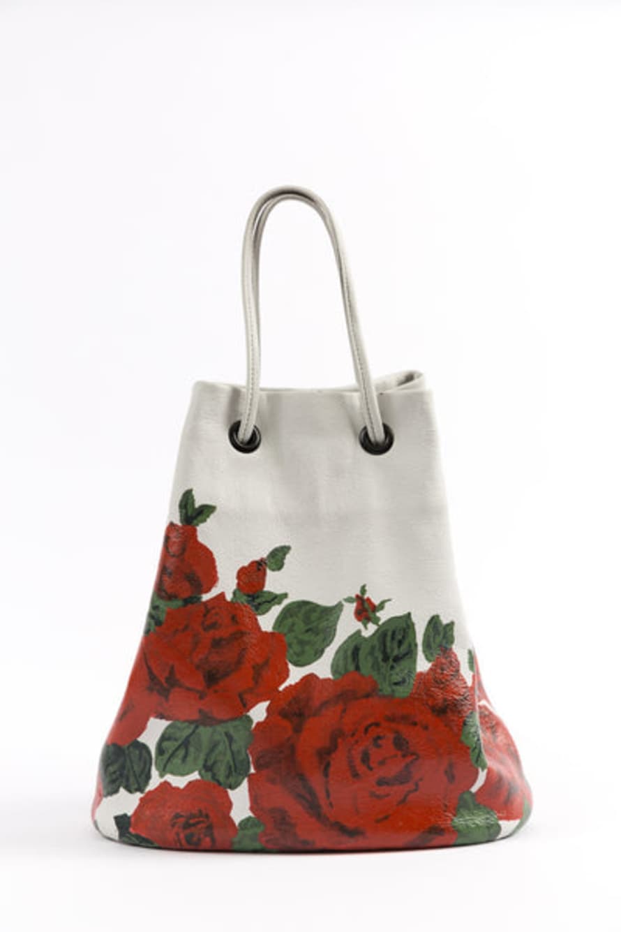 GINA McQUEN Hand-Painted Leather Bag | Ruby