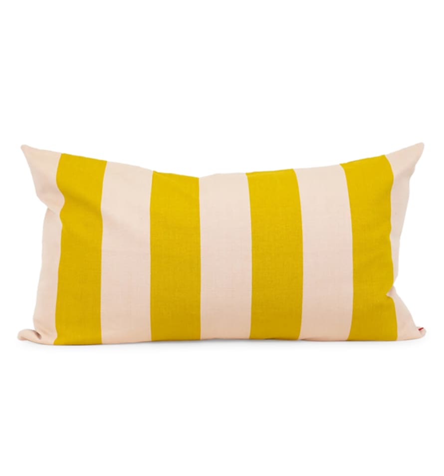 Afroart Mustard and Blush Fifi Striped Cotton Cushion