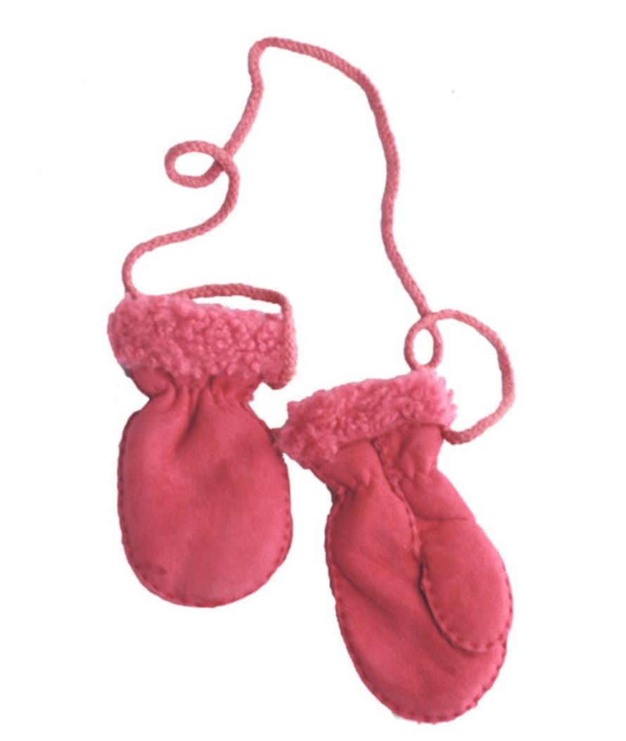 Twenty Three Living Pink Mitts with Thumb and Cord for Children