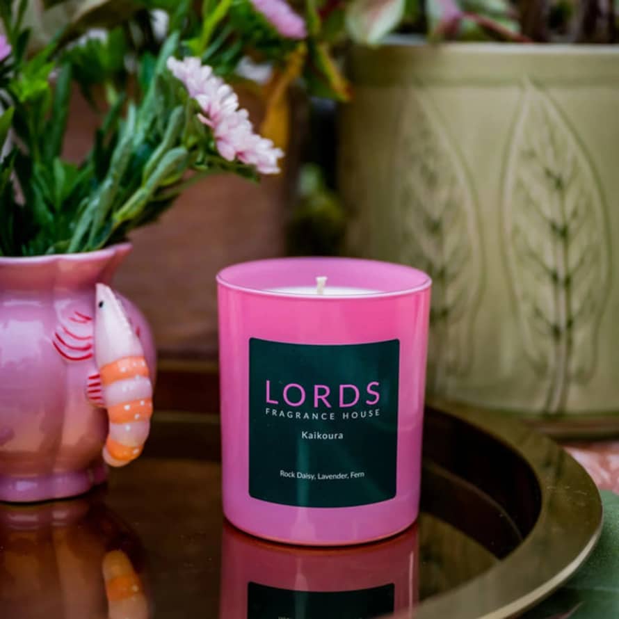 Lords Fragrance House Pink Glass  Kaikoura Scented Candle