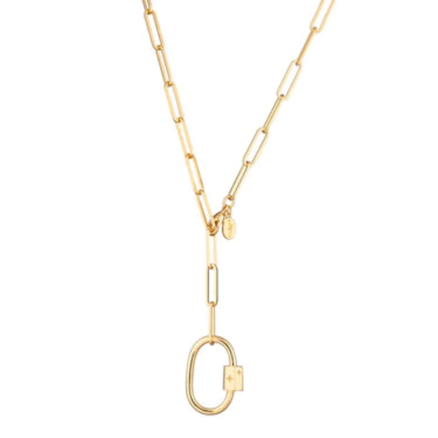 Scream Pretty  Gold Plated Oval Carabiner Long Link Chain Necklace