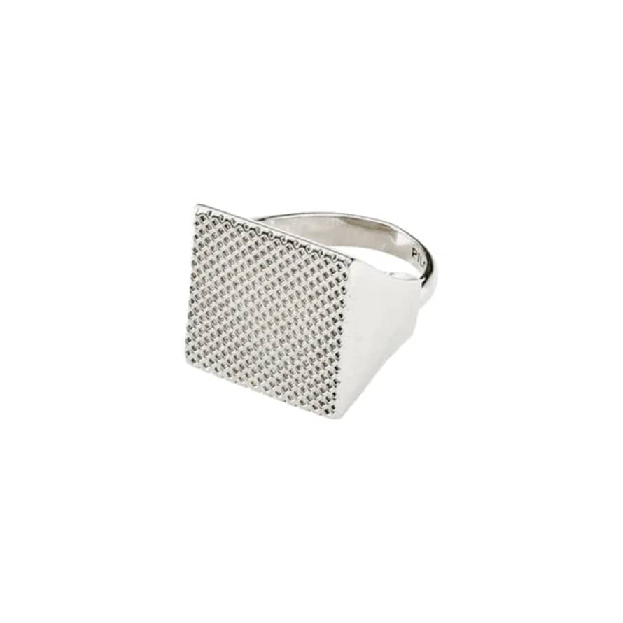 Pilgrim Silver Plated Recycled Signet Pulse Ring 