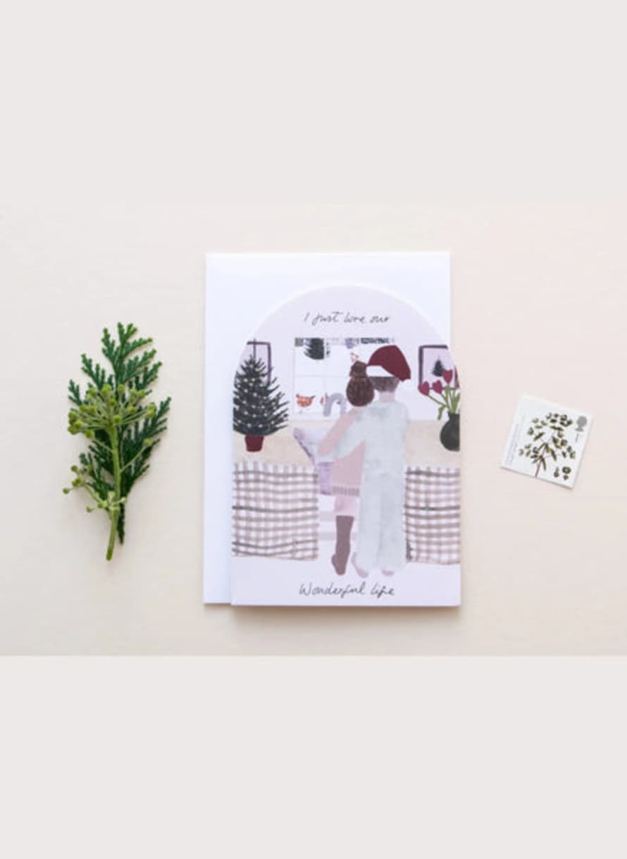 The Hidden Pearl Studio 'it's A Wonderful Life' Couple Christmas Card