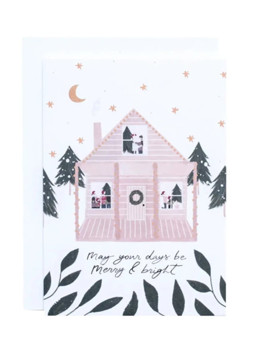 The Hidden Pearl Studio Merry & Bright Greeting Card