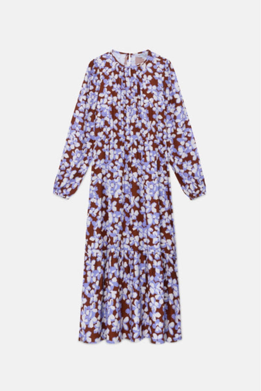 Compania Fantastica Flower Print Midi Flared Dress