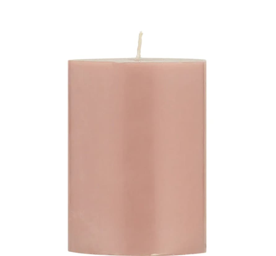 British Colour Standard Old Rose Eco Pillar Candle, 10cm