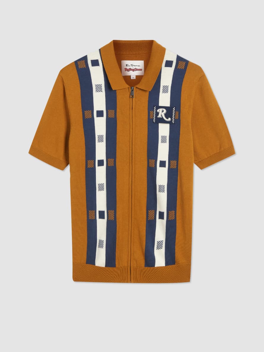 Ben Sherman Rolling Stone Chequerboard Knitted Polo