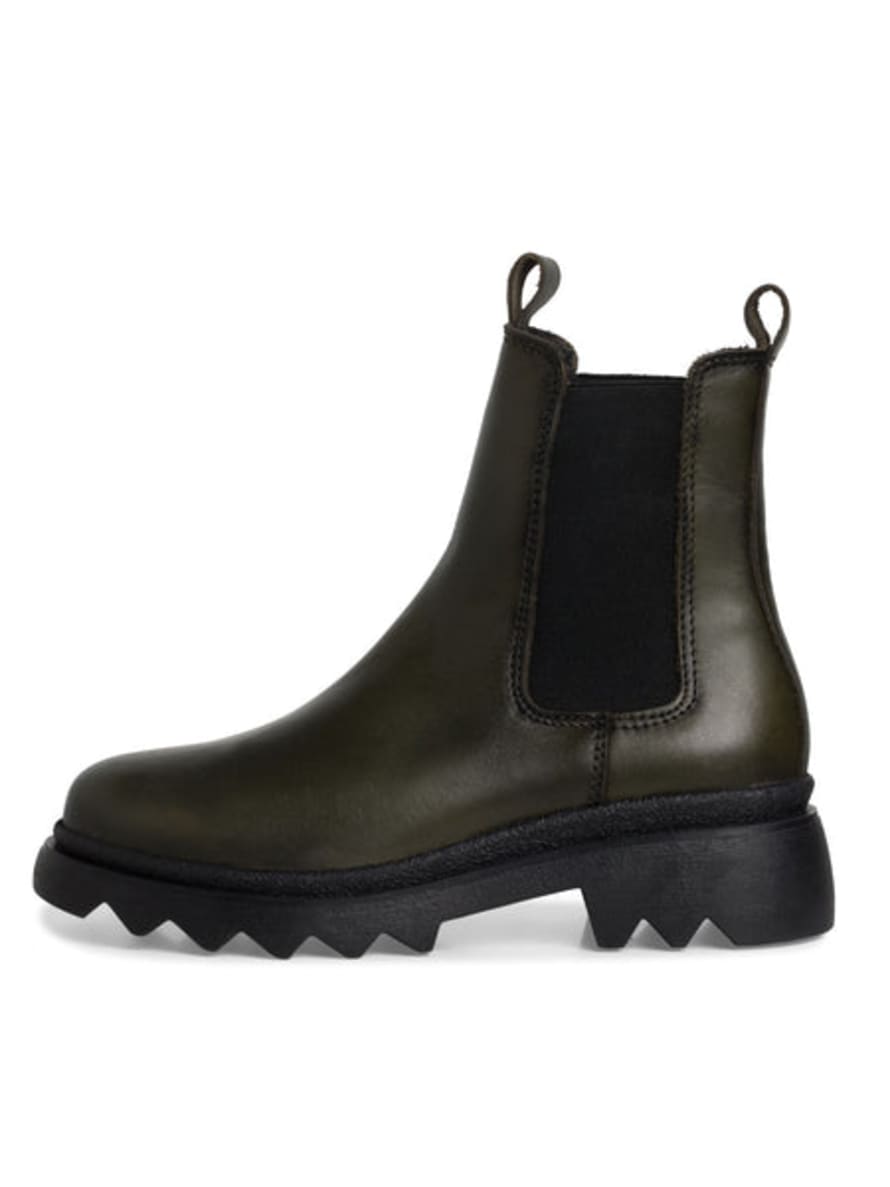 Tamaris Olive Chunky Leather Boots