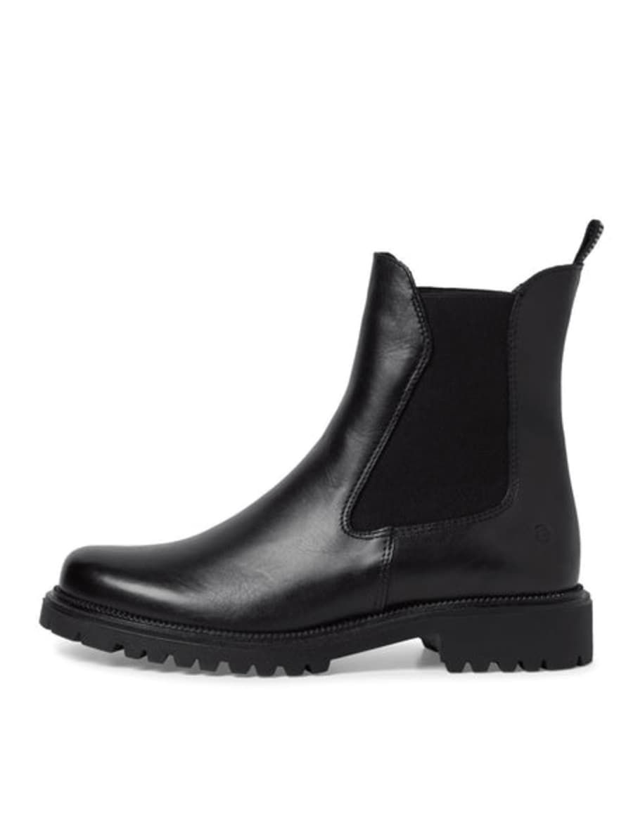 Tamaris Black Leather Chelsea Boots