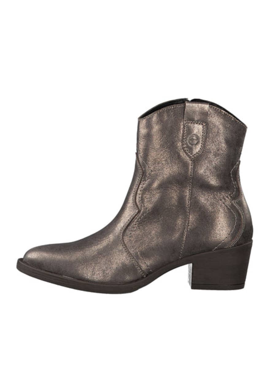 Tamaris Bronze Metallic Cowboy Boots