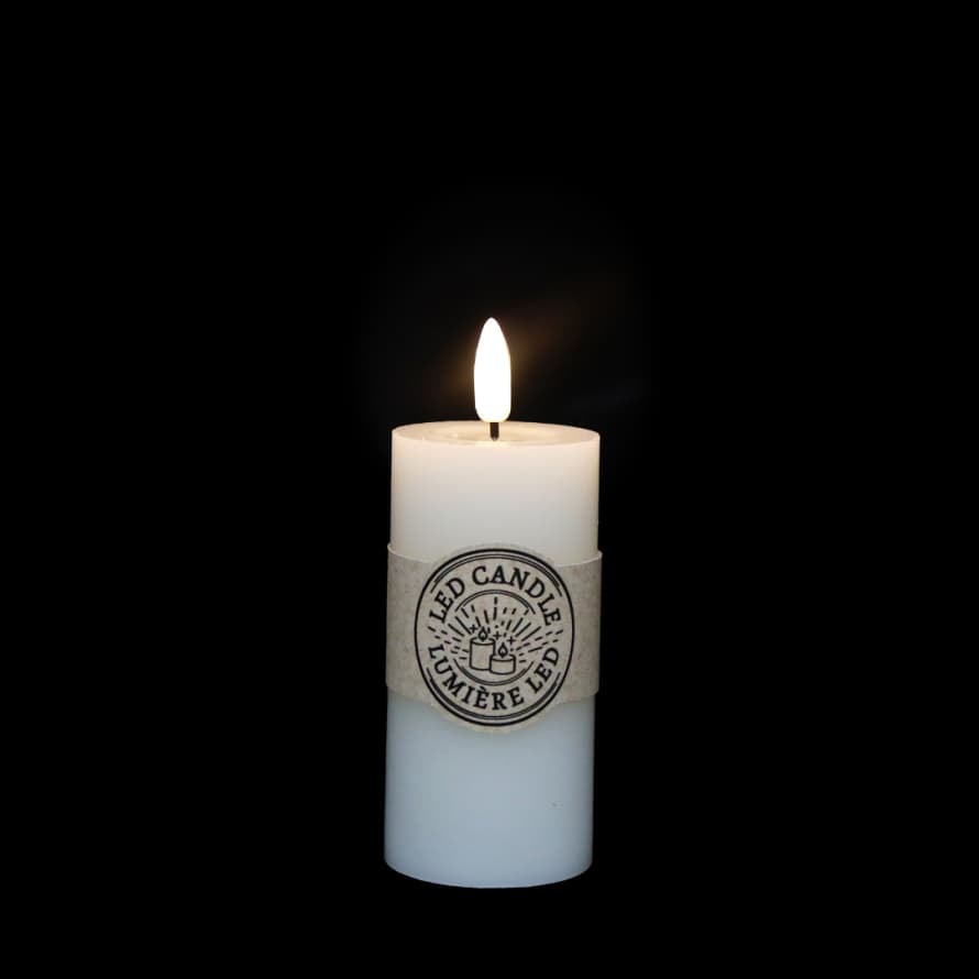 Temerity Jones Short Cream LED Pillar Candle : 10cm