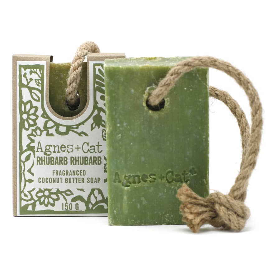 Ancient Wisdom Agnes and Cat Rhubarb Rhubarb Soap on a Rope