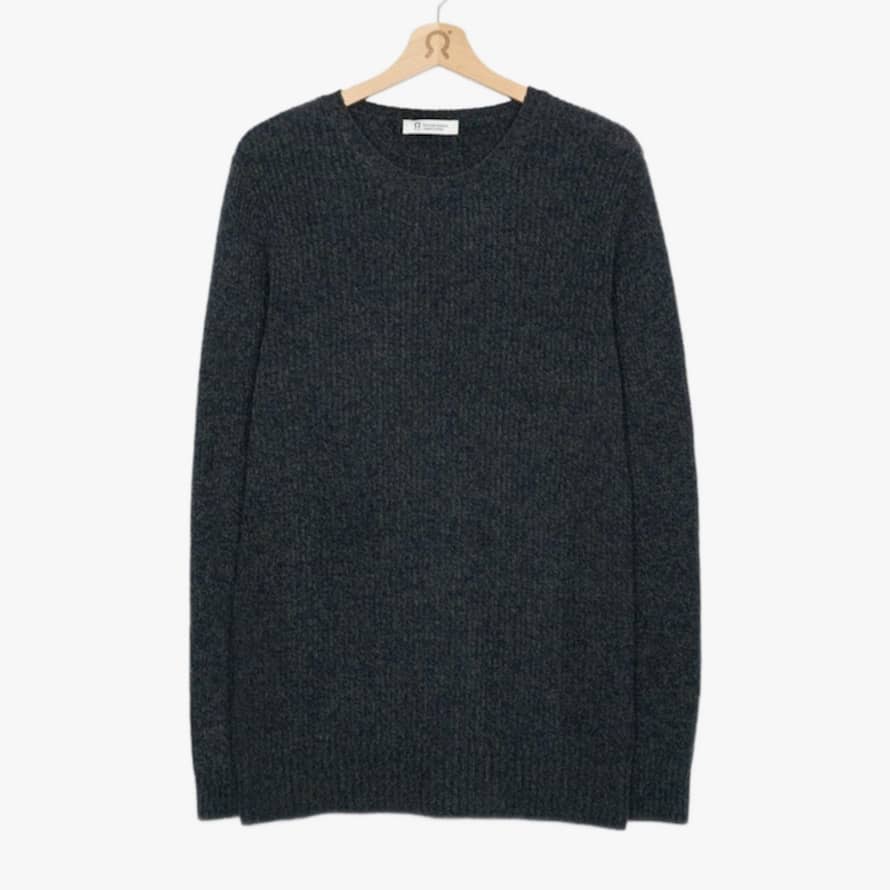 Rifo Carlo Recycled Cashmere Sweater in Navy Green