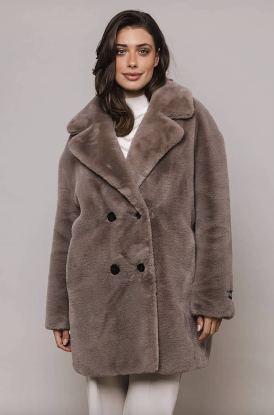 Rino and Pelle Jeanette Double Breasted Coat - Taupe