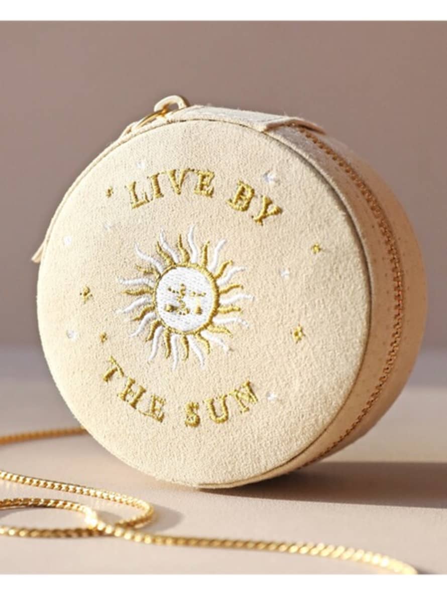 Lisa Angel Sun And Moon Embroidered Round Jewellery Case