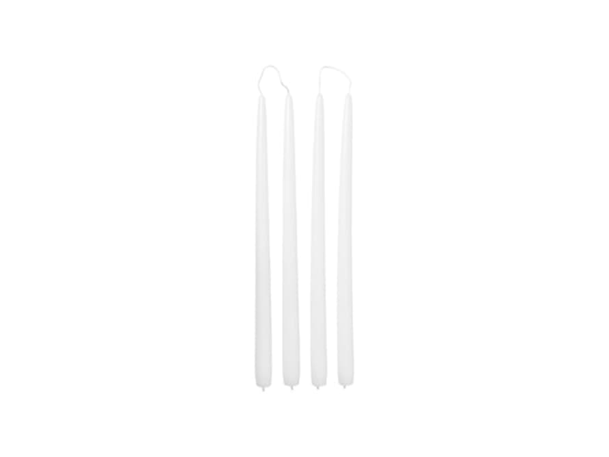 Broste Copenhagen Smooth Taper Candle | White | Set Of 4