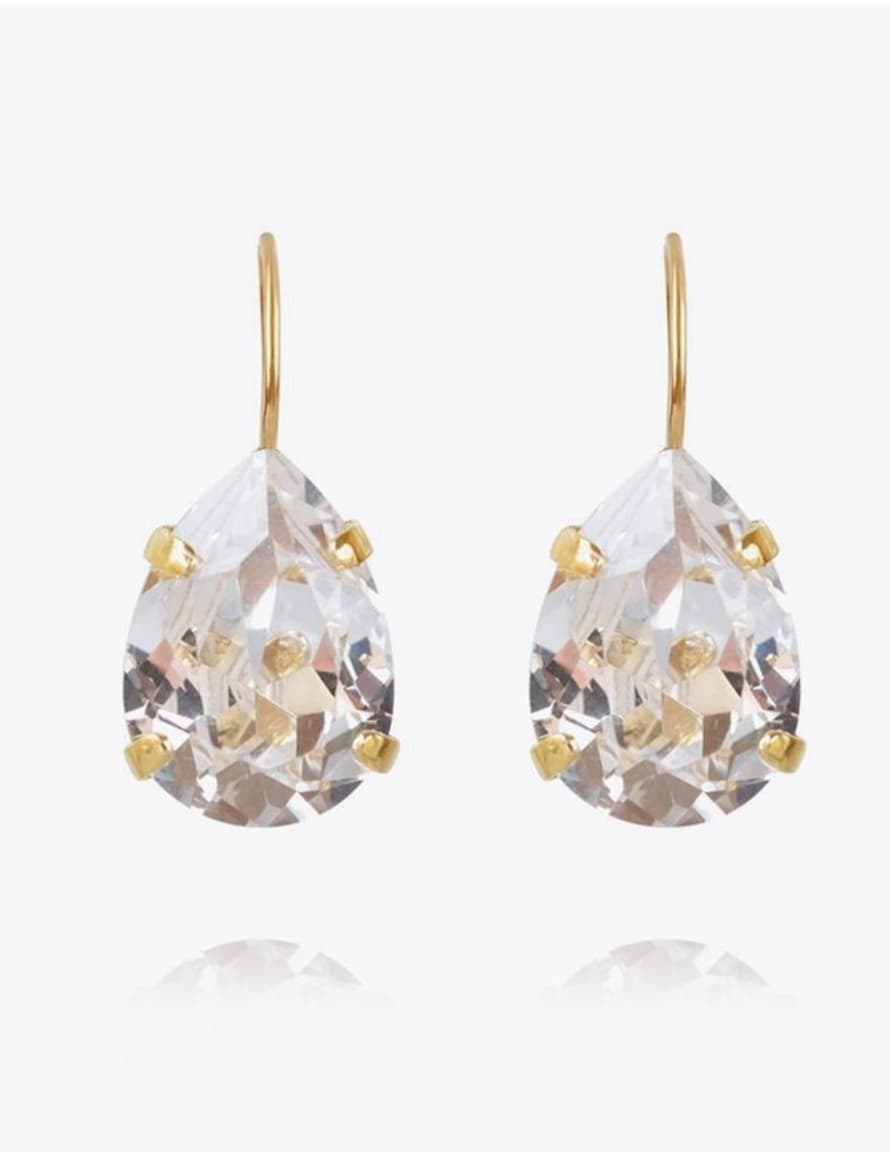 Caroline Svedbom Caroline Svedbom - Mini Drop Clasp Earrings - Gold Crystal