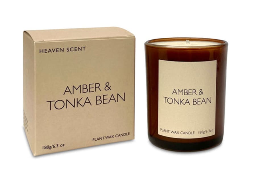 Heaven Scent Amber & Tonka Bean 20cl Amber Glass Candle