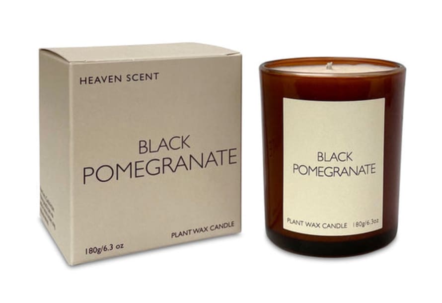 Heaven Scent Black Pomegranate 20cl Amber Glass Candle