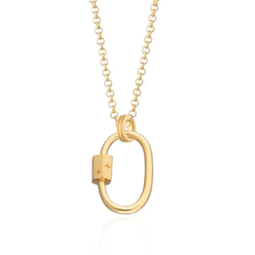Scream Pretty  Gold Plated Oval Carabiner Charm Collector Necklace
