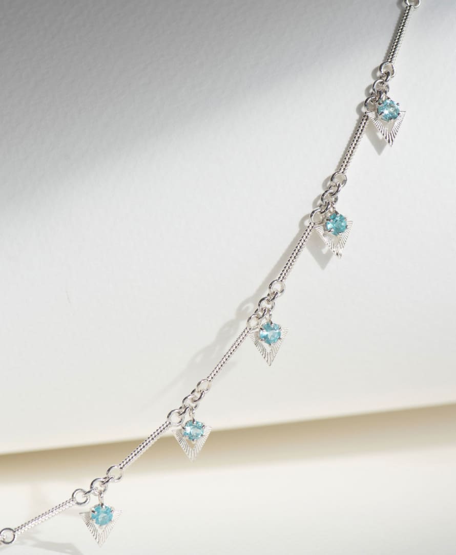 Zoe and Morgan  Hyacinth Blue Apatite Silver Necklace