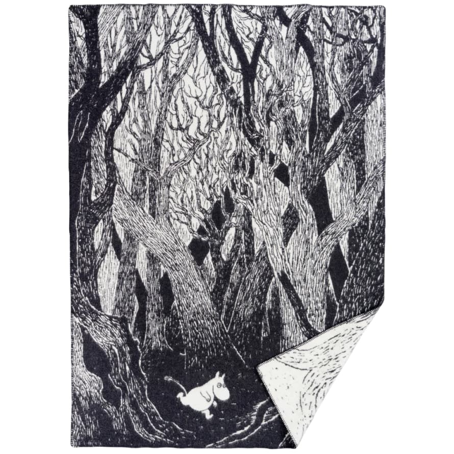 Klippan Moomin On The Run Black Eco Lambswool Blanket