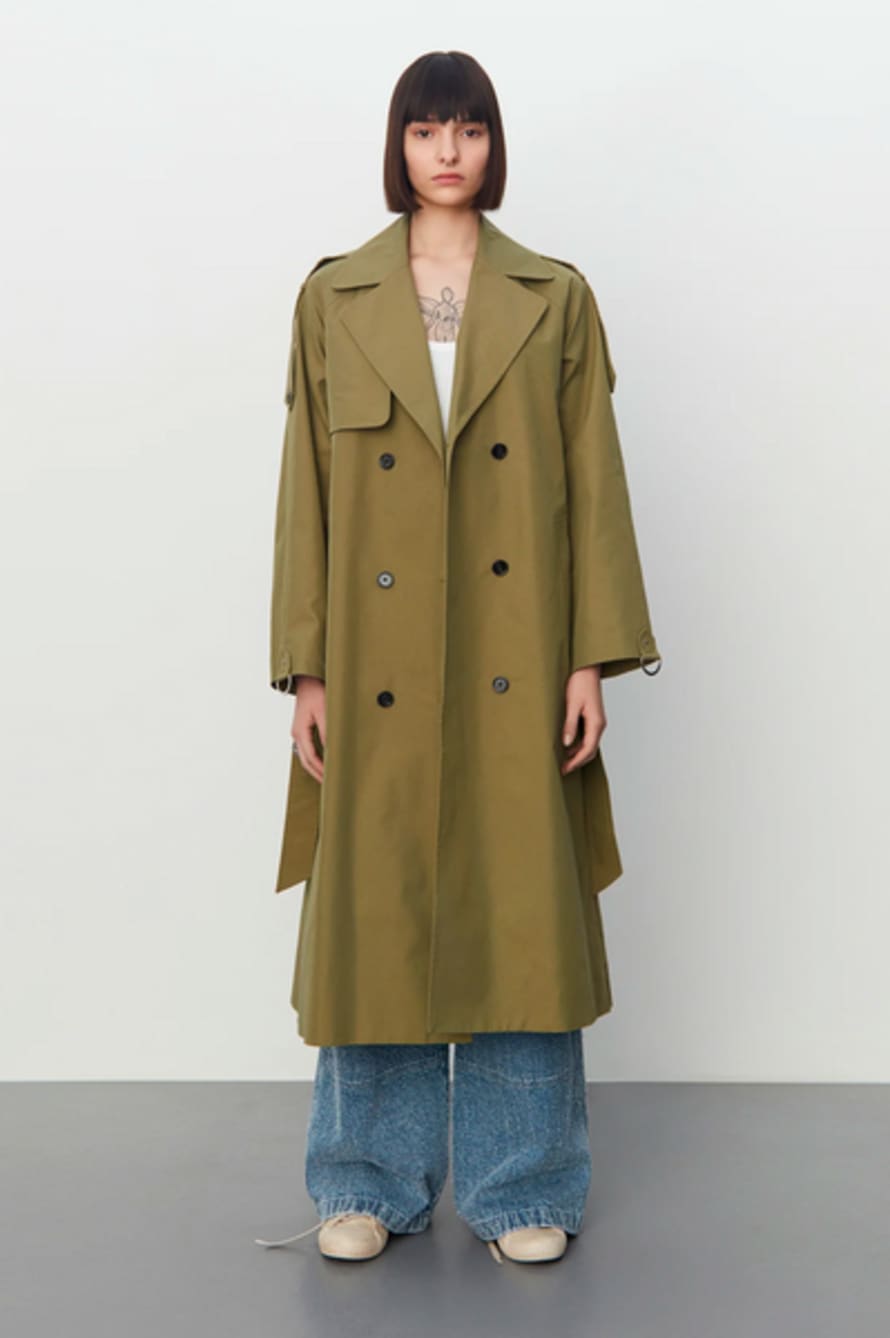2NDDAY Sloan Martini Olive Trench Coat