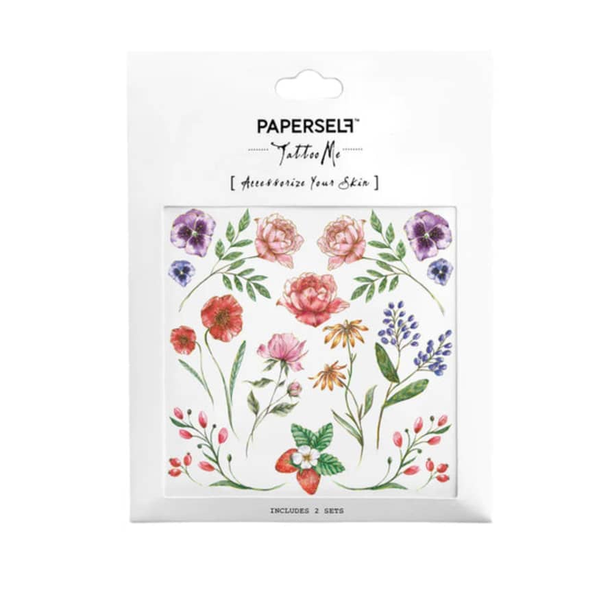 Paperself  Temporary Tattoos Flowers And Berries