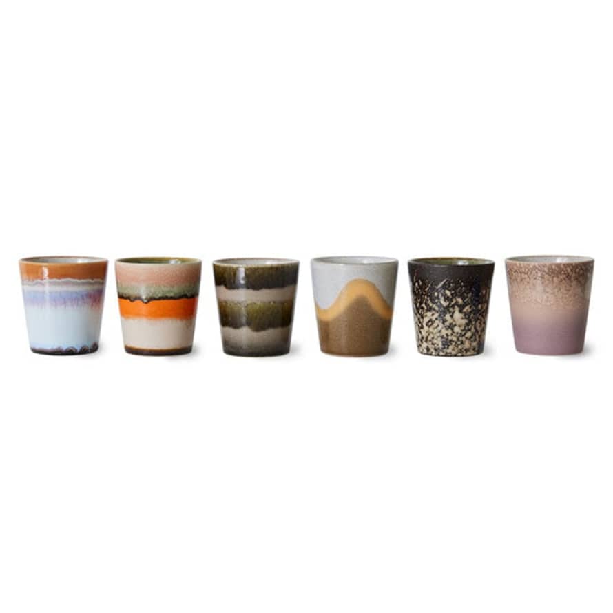 HK Living 70s Ceramics: Coffee Mugs| Elements | Set Of 6