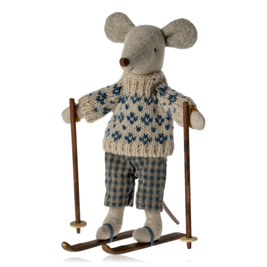 Maileg Winter Mouse Dad With Skis