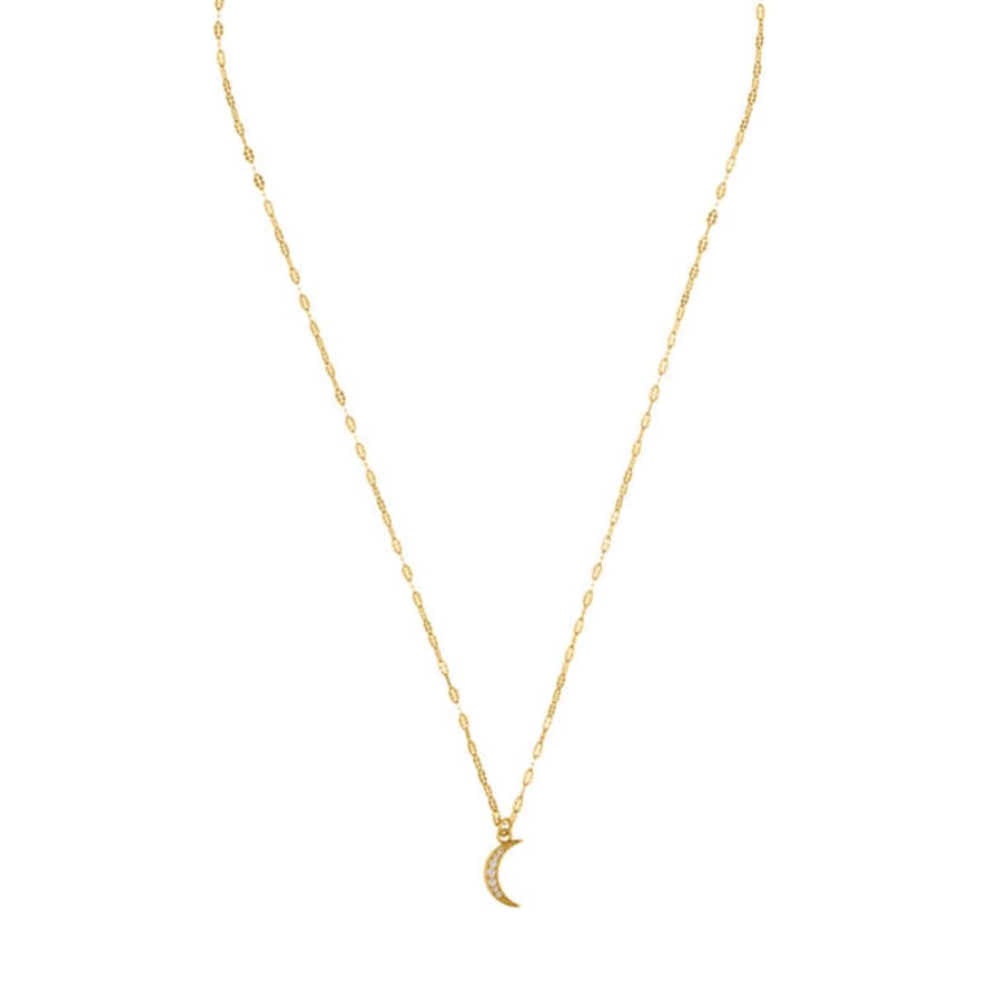 Orelia Pave Moon Charm Necklace