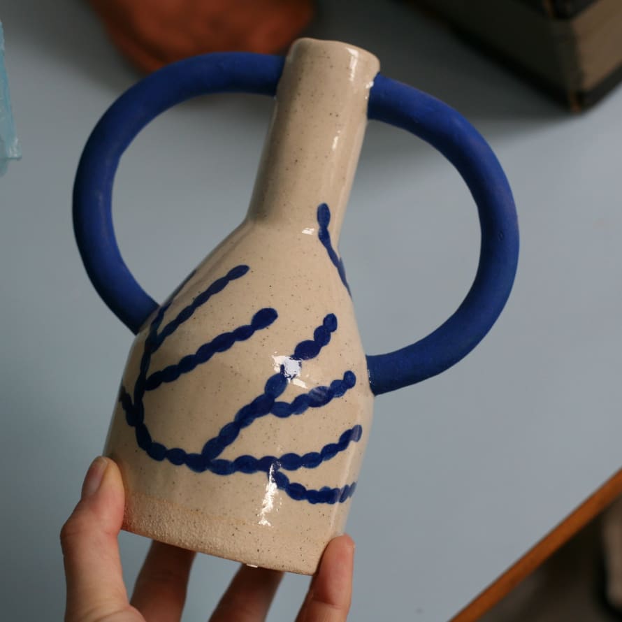 Sophie Alda Patterned jug eared vase