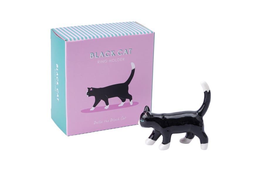 CGB Giftware Bella Black Cat Ring Holder