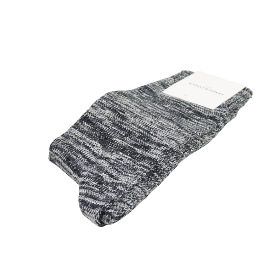 Democratique Socks Men's Socks - Relax Chunky Knit - Black/Light Grey/Off White/Charcoal