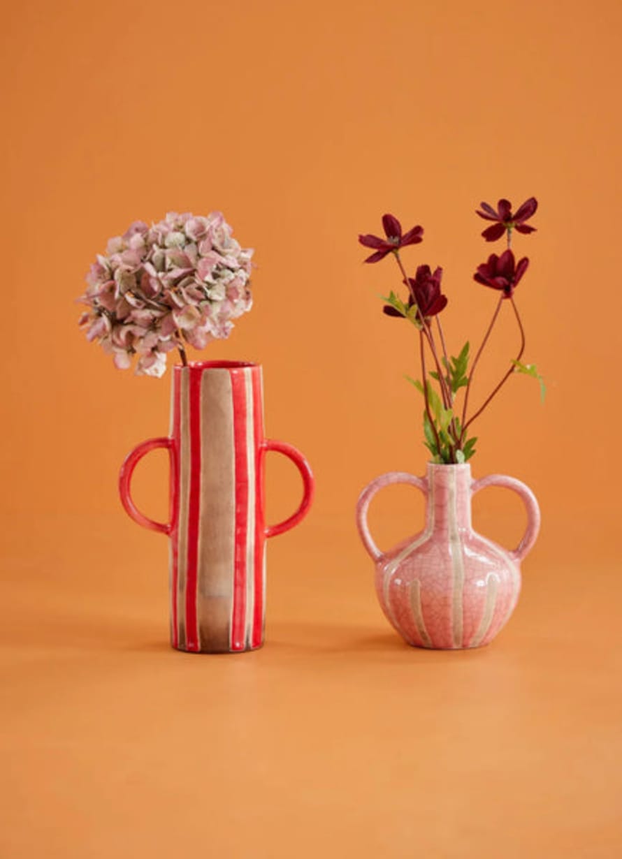 rice Pink Striped Vase