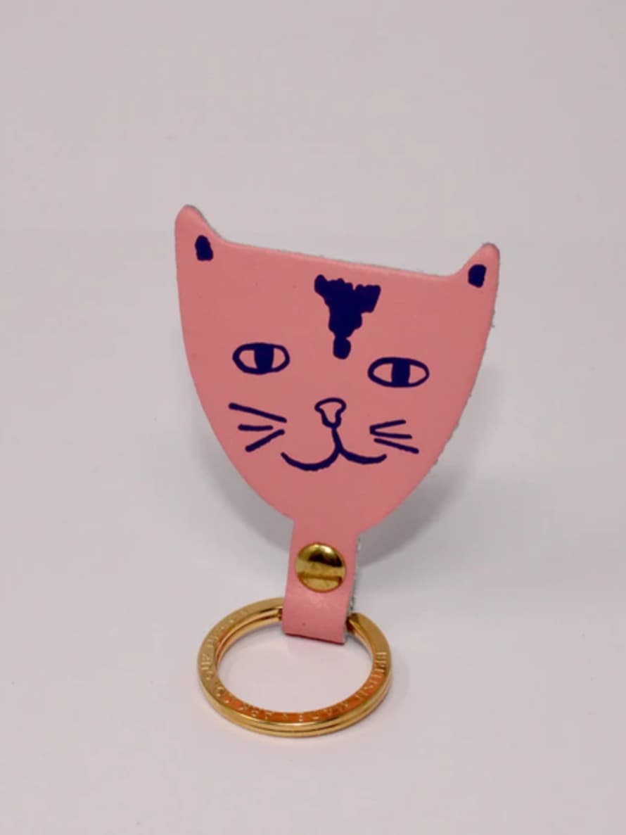 Ark Colour Design Cat Key Fob - Pale Pink