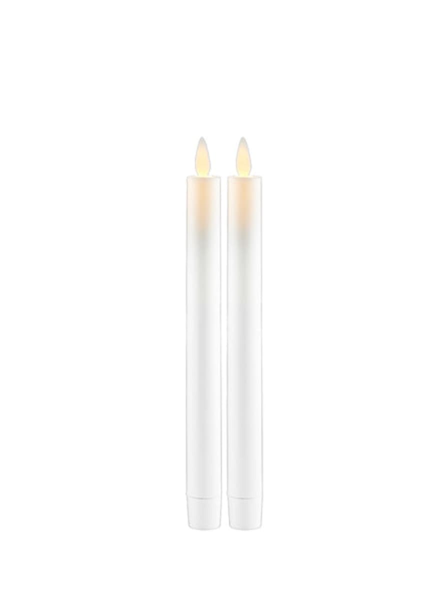 Sirius Set Of Two White Led Dinner Candles