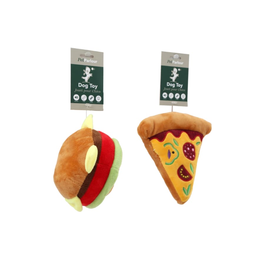 Temerity Jones Plush Fast Food Dog Toy : Burger or Pizza