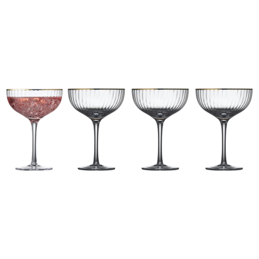 LYNGBY GLASS | Set Of 4 Cocktail Glass Palermo Gold