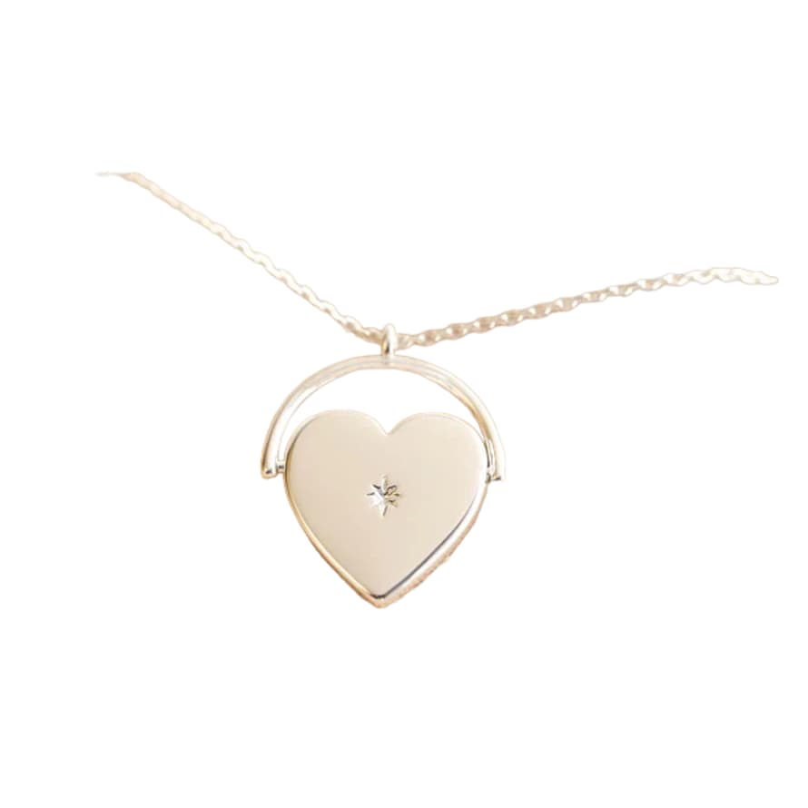 Lisa Angel Lisa Angel Spinning Heart Necklace In Silver