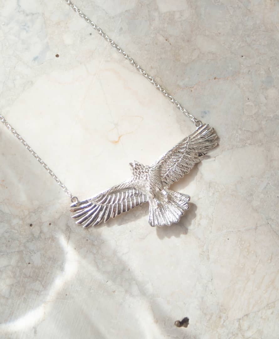Zoe and Morgan  Eagle Necklace Silver