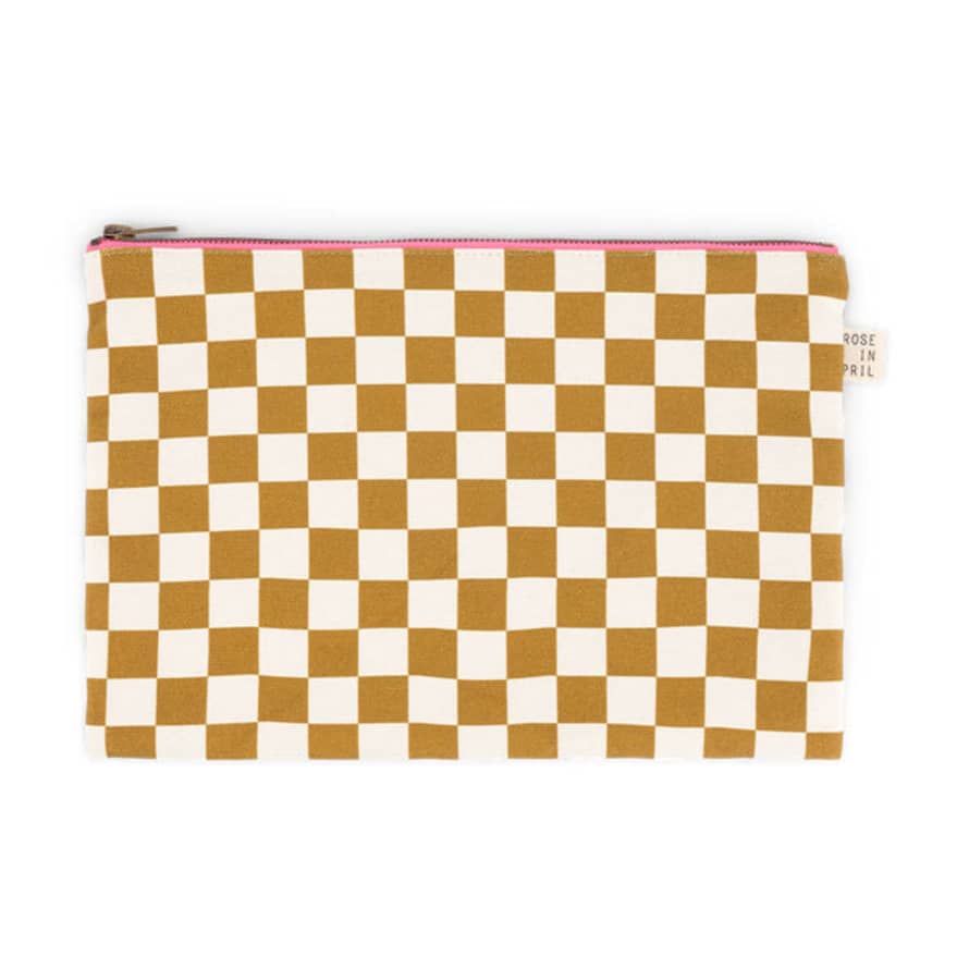 ROSE IN APRIL Lili Flat Pouch Checkerboard