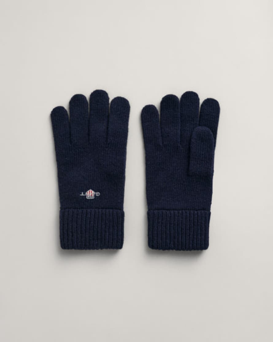 Gant Marine Blue Shield Wool Gloves 9930003 410