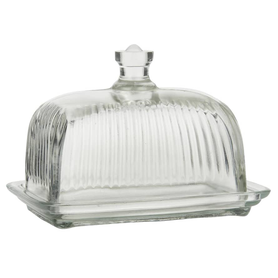 Ib Laursen GROOVED GLASS BUTTER DISH WITH LID