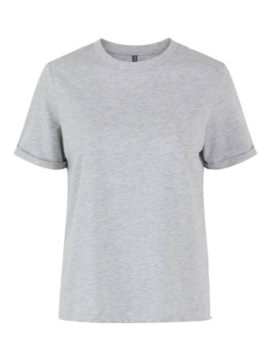 Pieces Pcria Light Grey Melange T-Shirt