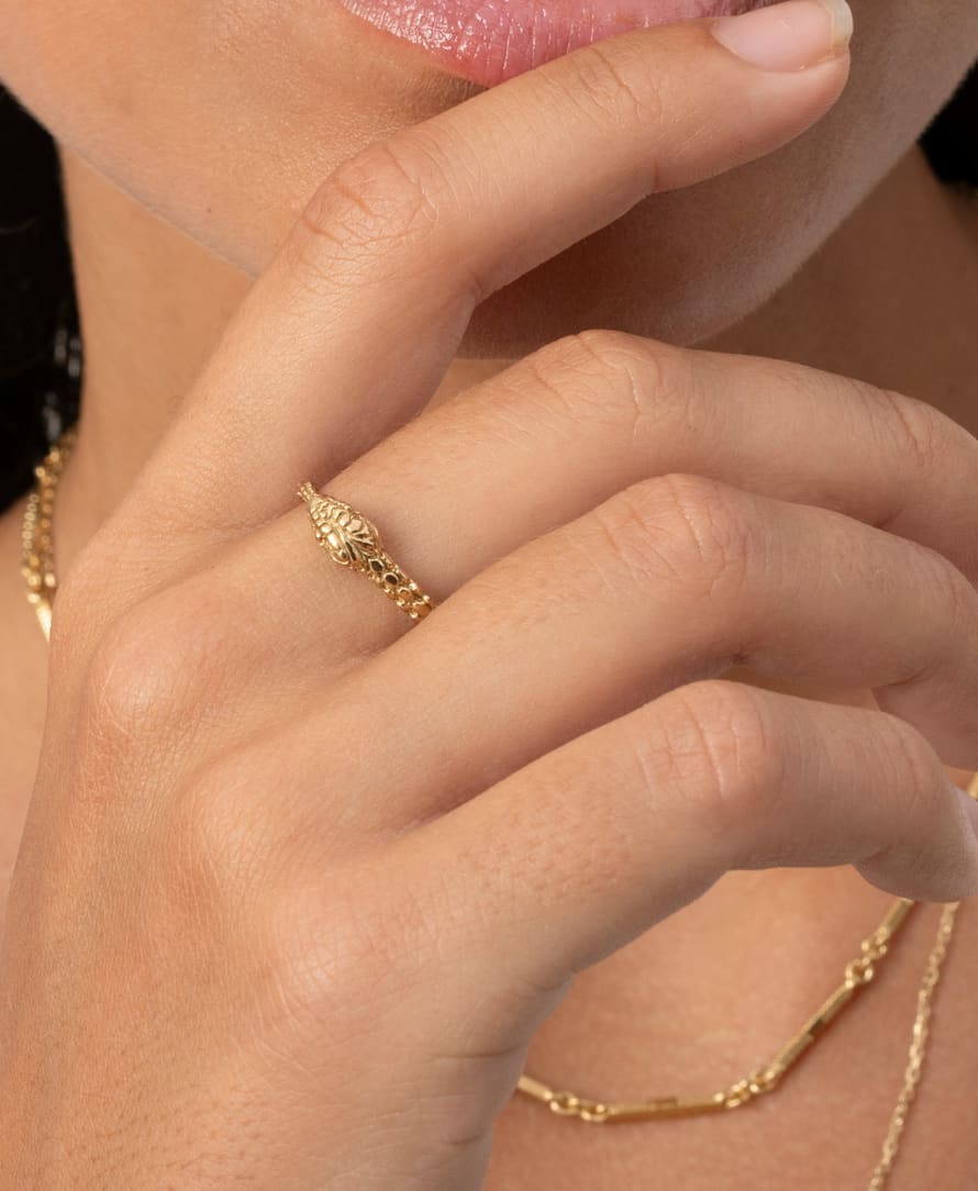 Zoe and Morgan  Eternity Snake Ring Gold 